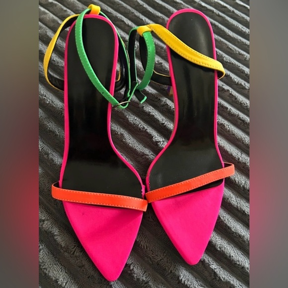 Colorful Strappy Heels - Picture 1 of 7